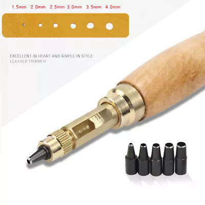 Belt Punch Mute Automatic Rotary Punching Hole Leather Watch Craft Tool + Screws • $18.03