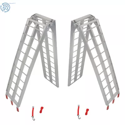 Truck Motorcycle Lawn Mower 2pcs 7.5' Aluminum Folding Loading Ramps For ATV UTV • $120.83