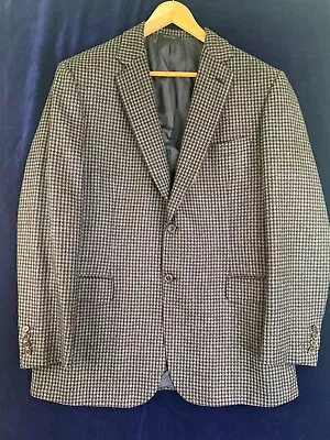 Brioni Mens Wool Houndstooth Brown Blazer 42R • $114.36