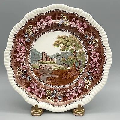 1902 Spode COPELAND Delft TOWER Dolwyddelan Castle TRANSFERWARE Dinner Plate VTG • $24.95