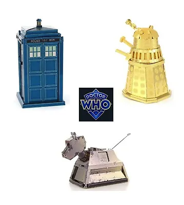Dr Who Metal Earth Tardis Gold Dalek Rusty K9 Fascinations 3D Metal Model Kits • £22.95