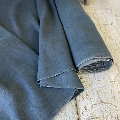 Antique Vintage Blue Dyed Bolt Of Homespun Linen Grain Sack Fabric French Blue  • $137