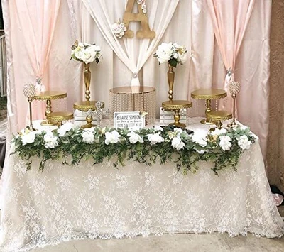 $18.08 • Buy QueenDream White Lace Tablecloth Wedding Decorations 60 X120 Inch White Wedding