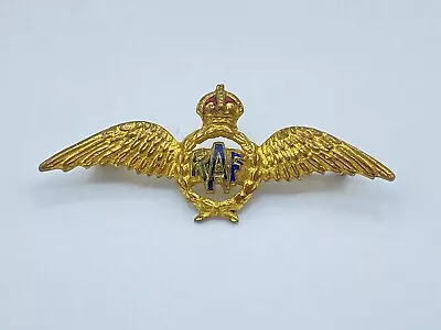 WW2 British Royal Air Force RAF Gilt & Enamel Small Sweetheart Brooch Badge • $31.57