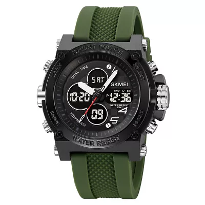 Men Army Sports Watch Dual Time Zones Military Digital Analog Electronic Watch • $16.59