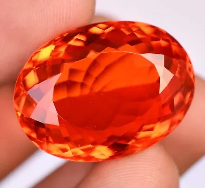 55.50 Ct Flawless Natural RED MEXICAN FIRE Opal Certified Oval Loose Gemstone • $15.74