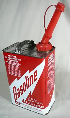 Vintage  Midwest Can Co. One Gallon Red Metal Gasoline Can With Spout USA • $19.95