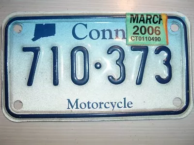 2006 Connecticut Motorcycle License Plate CT 06 Mc M/c Cycle (710-373) • $20