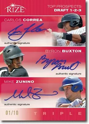 2012 Carlos Correa * Byron Buxton * Mike Zunino * Rize RED Auto #/10 • $166.99