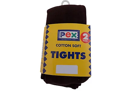 £12.99 • Buy Pex Cotton Soft Sunset 2 Pair's Girl's Tights Colour Brown