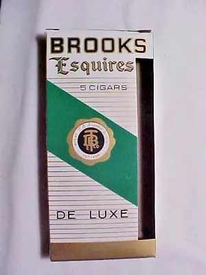 Brooks Esquires Deluxe 5 Cigar Unused Empty Box T.E. Brooks Red Lion PA • $1.99