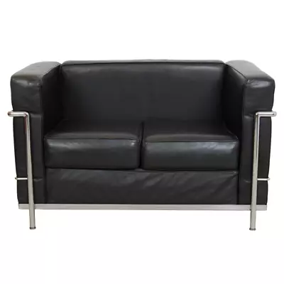 Le Corbusier 2.seater Sofa Model LC-2 By Cassina In Black Leather • £4343.11