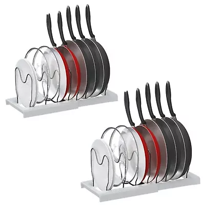 Pots Rack Pot Pans Lids Organizer Rack With 7 Dividers Each For Kitchen (2 PACK) • £18.99