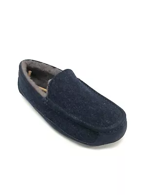 UGG Men's Ascot Wool Slippers Dark Sapphire Blue 1103890 House Shoes • $62.99