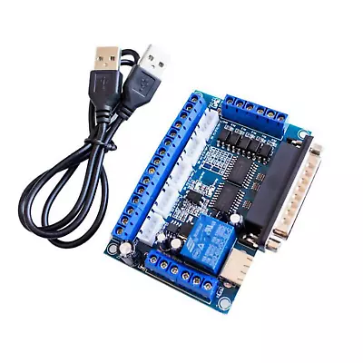 5 Axis CNC Interface Adapter Breakout Board For Mach3 Stepper Motor Driver+Cable • $8.49