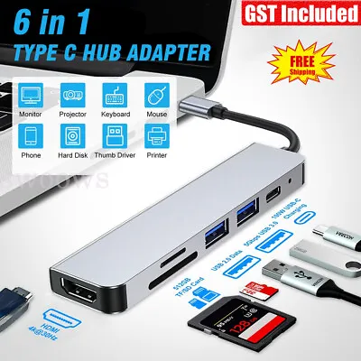 $14.47 • Buy 6in1/8in1/3in1 USB-C Type C HDMI USB 3.0 HUB Adapter For MacBook Pro IPad