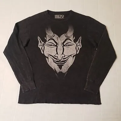 Muze T Shirt Adult Medium M Black Long Sleeve Devil Made In USA Mens • $18.98