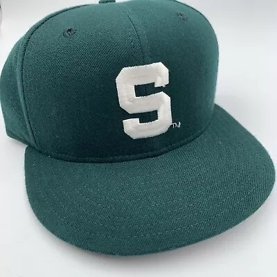 New Era Michigan State Spartans Fitted Hat Size 6 7/8 Wool Smaller Head • $12.87