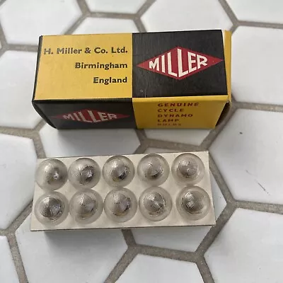 Vintage New-in-Box Ten (10) MILLER Cycle Dynamo Lamp Bulbs (6V .5A).   (NJ) • $10