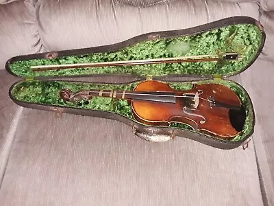 Vintage 1900's Conservatory Violin With Metal Tuning Gears Bow & Case • $1299.99