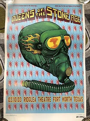 Queens Of The Stone Age Gas Mask 2003 Emek Signed Poster Gigposters PNE Printing • $150