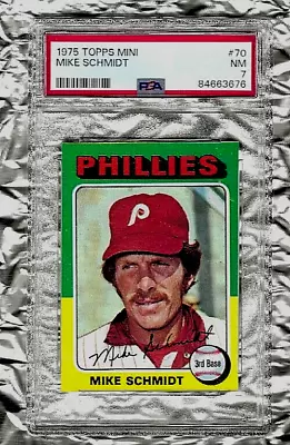 1975 MINI Topps PSA 7 NM Mike Schmidt # 70 Newly Graded   Philadelphia Phillies • $75.75