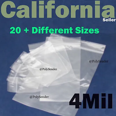 4Mil Clear Reclosable Zip Seal Bag Plastic 4 Mil Lock Bags Jewelry Zipper Baggie • $14.75