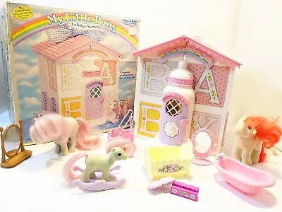 MY LITTLE PONY Vintage 1985 Lullaby Nursery Play House + Baby Accessories • $65