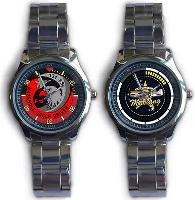 Best Gift! F 15 P-51 MUSTANG Stainless Steel Sport Metal Watch Custom!! • $23