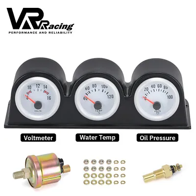 Auto Gauge Set 3in1 3 Gauge Digital Dash Voltmeter Temperature Oil Pressure • $41