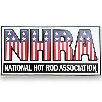 NHRA National Hot Rod Association American Flag Embossed & Shaped Sign • $36.99