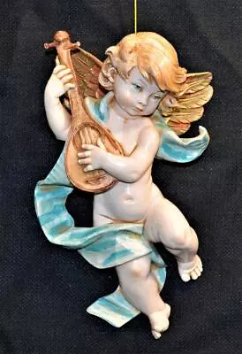 Vtg FONTANINI Simonetti Depose Italy CHERUB ANGEL MANDOLIN #365 9 H Wall Hanging • $233.99