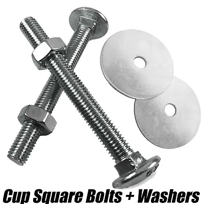 £3.29 • Buy M6 6mm CUP SQUARE CARRIAGE BOLT COACH BOLTS PENNY WASHERS & NUTS ZINC