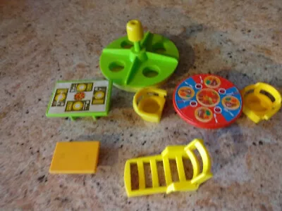 Fisher Price Vintage Little People Playground Merry Go Round Picnic Tables • $9.99