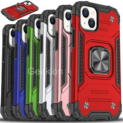 For IPhone 14 13 12 11 Plus Min Pro Max Shockproof Case Kickstand Ring Magnetic • $8.45