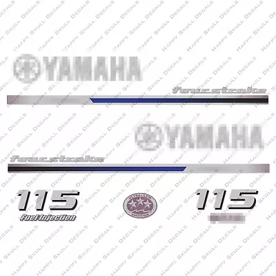 Yamaha 115HP Four Stroke Outboard Engine Decals Sticker Set Reproduction 2013 • $44.99