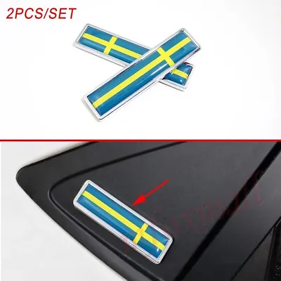 Chrome Metal Accessory For Swede SE Flag Emblem 3D Sticker Decal Car Badge Trim • £7.85