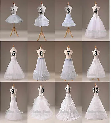White A Line/Fishtail/Merimaid Hoop Hoopless Ball Gown Crinoline Petticoat  Slip • $21.99
