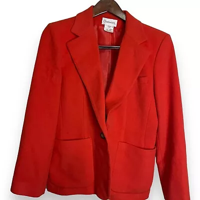 Chadwick's Blazer Jacket Womens 10 Petite Red Wool Cashmere Blend Pockets Career • £22.14