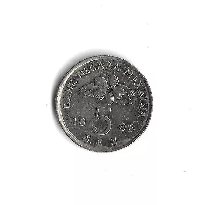 1998 Malaysia 5 Sen World Coin - KM# 50 • $1.99