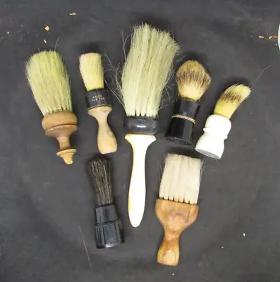 Group Of Vintage Barber Shop Brushes - Neck Duster - Whisk - Shaving Brushes • $9.99