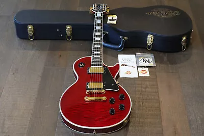 Monster Flame! Gibson Les Paul Custom Guitar Figured Cherry Red + COA OHSC • $3995