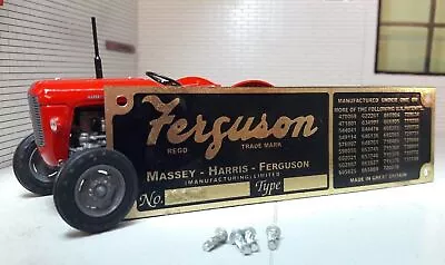 £12.65 • Buy Massey Ferguson Tractor Brass Implement Chassis Plate & Rivets (35 Patent Nos)
