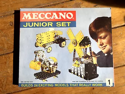 Vintage Meccano Junior Set 1 1967  Complete In Original Box With Instructions • £29.99