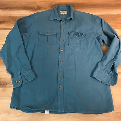 Cabela's Shirt Mens XLT XL Tall Chamois Flannel Deerskin Soft Long Sleeve Pocket • $26.95