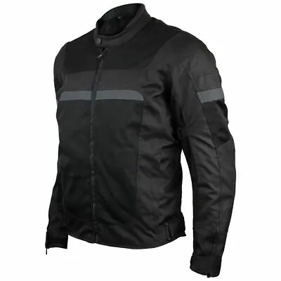 Men's Black Mesh Motorcycle Jacket With CE Armor By Vance Leather • $90