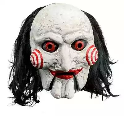 Billy The Puppet SAW Horror Movie Halloween Mens Costume Moving Mouth Mask Hair • £86.82