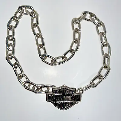 Harley Davidson Shield Emblem Belt Buckle Chain Belt 1997 H-D Vintage • $99.99