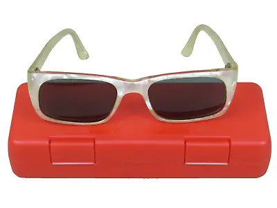 Vintage Mother Of Pearl Sunglasses Rectangular 1960s Style W/ Sunware Case Prop • £49.85
