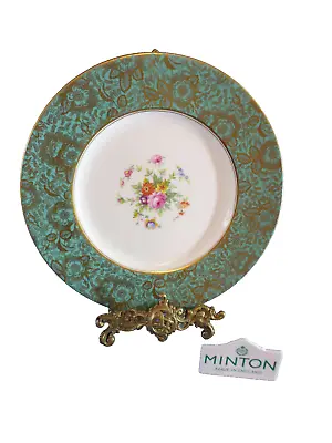 Minton Floral Cabinet Plate Mark 7-57 Brocade Pattern • £35